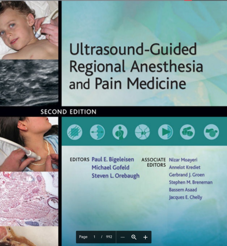 Ultrasound-Guided Regional Anesthesia and Pain Medicine